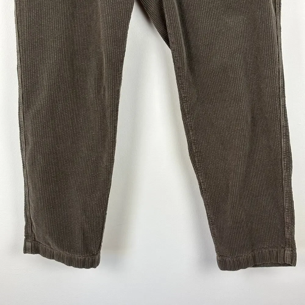 Todd Snyder Brown Corduroy Weekend Pant Pull On Ankle Large Pockets